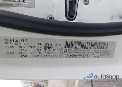 2016 Jeep Compass Sport из США, поврежденный, VIN 1C4NJDBB2GD610445